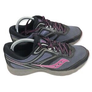 Saucony Cohesion II React2U Women’s Running Shoes Gray Black Pink Sneakers 9W